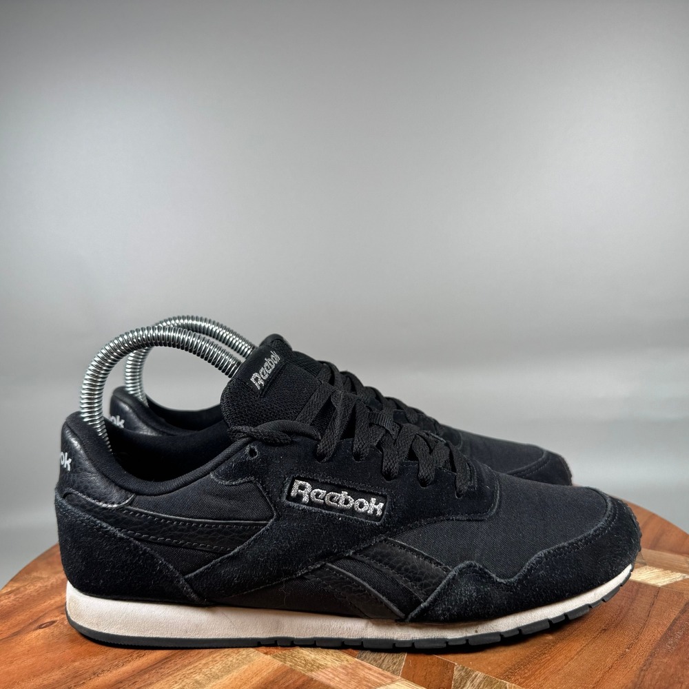 Reebok Royal Glide Womens Sneakers Black Suede Textile CN3170 Size 7